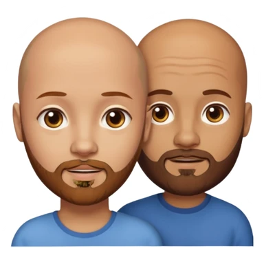Couple. A bald man with brown beard and a girl with light skin dark yellowish brown auburn hair. sticker
