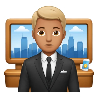 a man thinking about hotel reception sticker