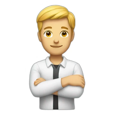 White man crossing his arms sticker