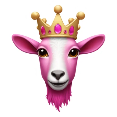 Pink ombre goat with a crown  sticker