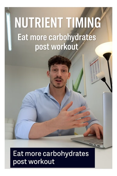 Uomo che sfrutta un timing di nutrienti per mangiare più carbo post workout sticker