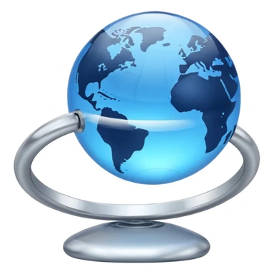 small globe with subtle time-zone ring sticker
