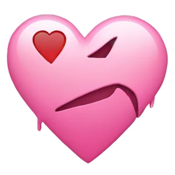 Pink broken heart sticker