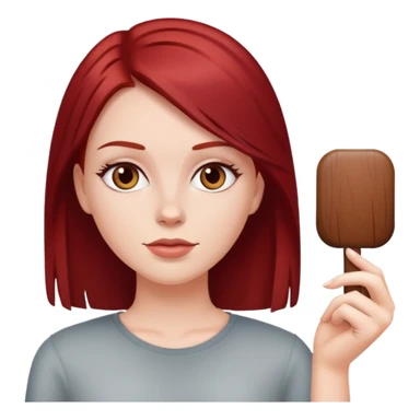 white girl with dark red straight hair sticker