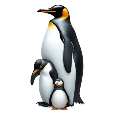 A Father penguin with his son and his daughter  sticker