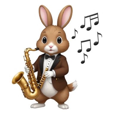 rabit playing saxophone jazz sticker
