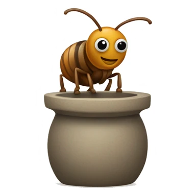A cute bug using a pottery wheel sticker
