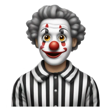 Single clown in black and white striped shirt sticker
