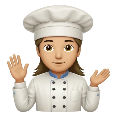 Chef pelinegra pelo largo y liso sticker