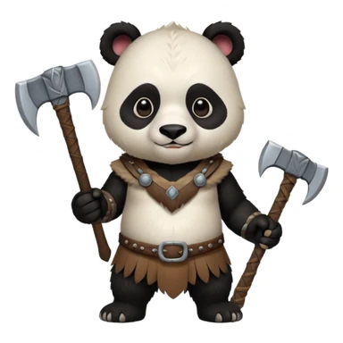 Panda Bear viking, hold axe sticker