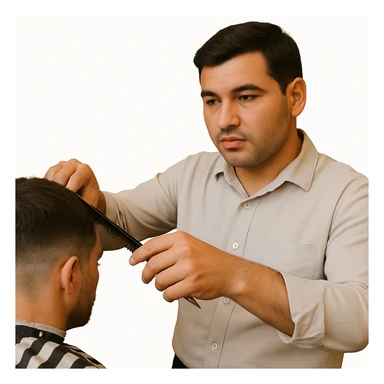 Now all that's left is the barber, take out the rest. sticker