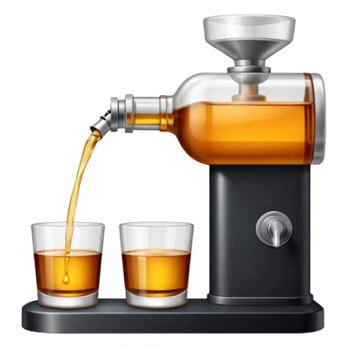 Envasado de botella de licor con boquilla de la maquina para llenado y sin logo en la botella sticker