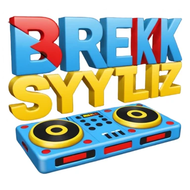 un gif texte qui défile  "BREAKSTYLEZ TV"  change de couleur sur fond noir sur le theme dj sticker
