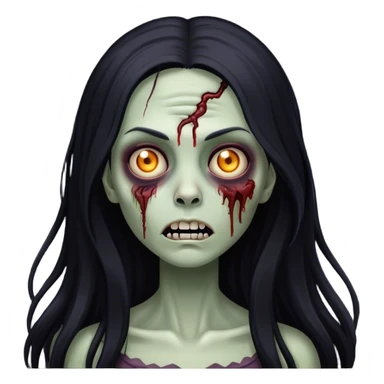 mulher zumbi com cabelo preto longo  sticker