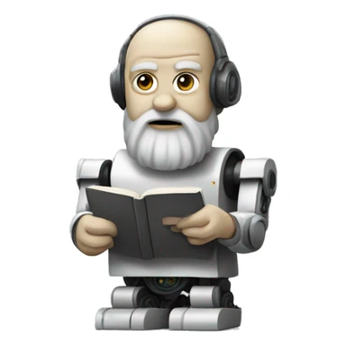 robot inspired socrates sticker
