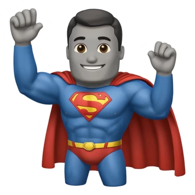 a moai emoji with a superman cape with the original face or the moat emoji sticker