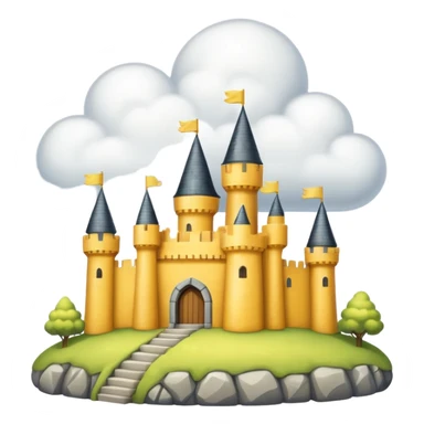 cloud yellow castle sticker