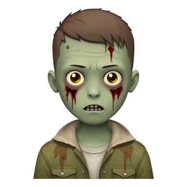 boy zombie with an brown buzzcut hairstyle sticker