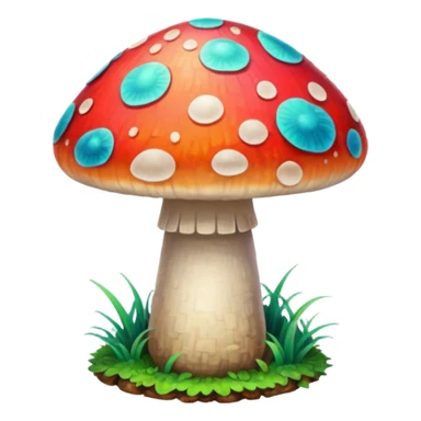 psychodelic mushroom single simple colorful no grass sticker