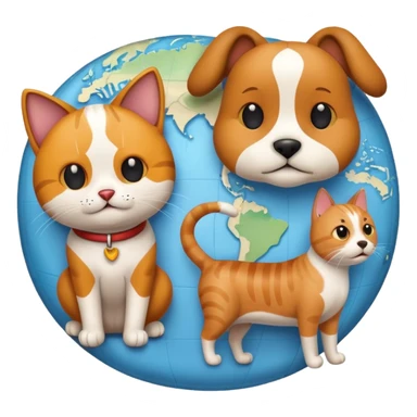 cat dog maps sticker
