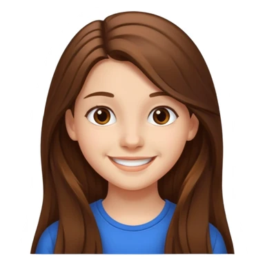 Дівчина з простими довгим волоссям 15 років волосся коричневе sticker