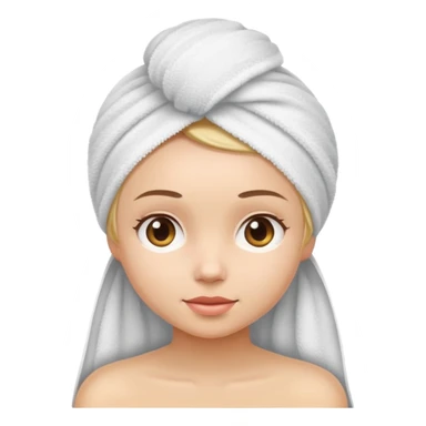 a girl relaxing with a towel in her head sticker