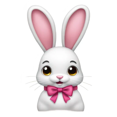 Bunny with ribbon bow sticker