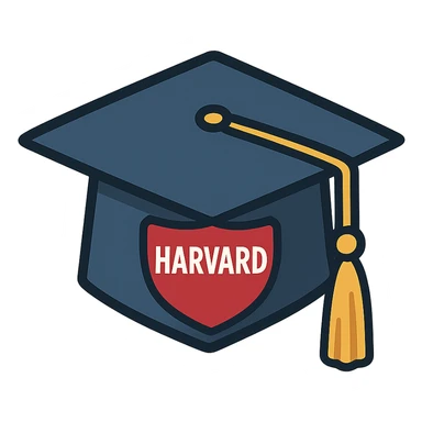 flat toon style Harvard graduation cap sticker