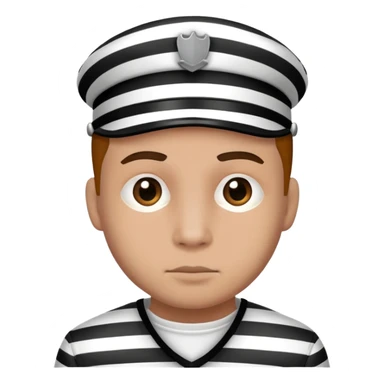 a criminal in a prisoner's striped uniform sticker