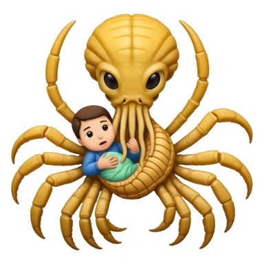 man with Baby Facehugger sticker
