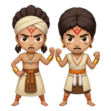 brother and sister fighting indian culture sticker