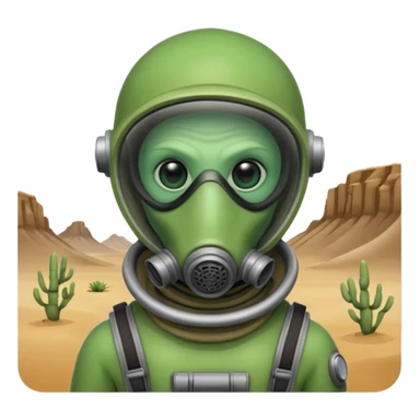 alien living in desert just face  sticker