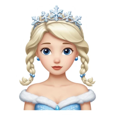 snow princess wearing snow chirsmas clothes looking at the front sticker