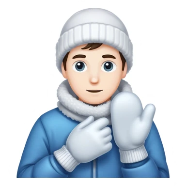 freezing man wearing mittens sticker