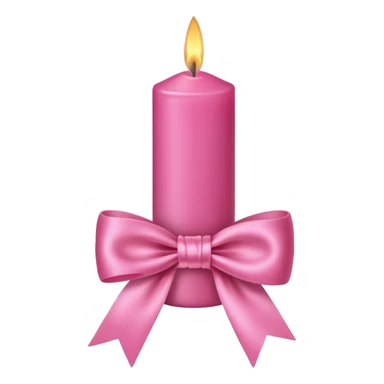 Pink candle with pink ribbon sticker