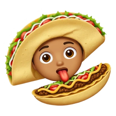 Licking a taco sticker