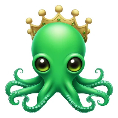 green Alien Octopus with crown sticker