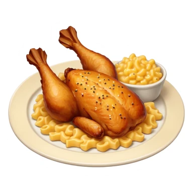 baked chicken with mac and cheese on the side sticker
