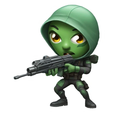 Martian hitman aiming rifle sticker