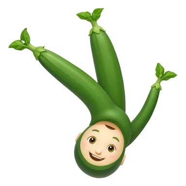 zucchini with a face doing an upside down cartwheel sticker