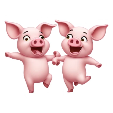 2 pigs dancing sticker