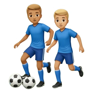 two brothers playings soccer in a park
 sticker