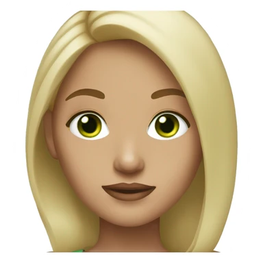 Woman darkblonde hair Green eyes light Skin  sticker