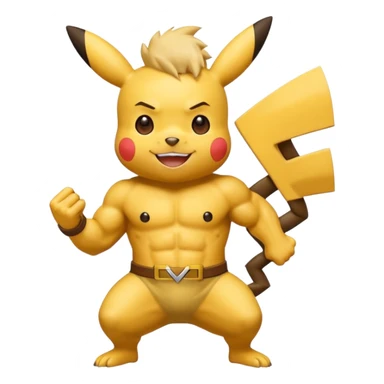 jacked up pikachu sticker
