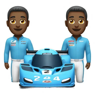 Blue race car sticker