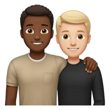 Tall white guy with short black guy sticker
