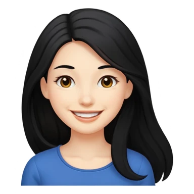 Long black hair woman sticker