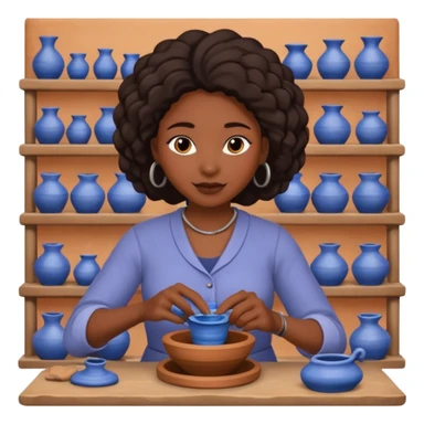 Pottery Wheel Artist black woman  sticker