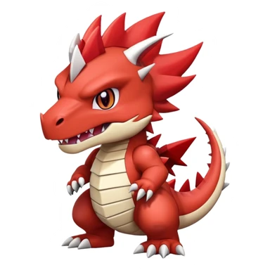 Cute Baby Chibi Digimon-Guilmon-Tyrantrum-Tyrunt-hybrid (full body) sticker
