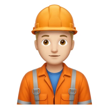 engineer orange overalls standing sticker